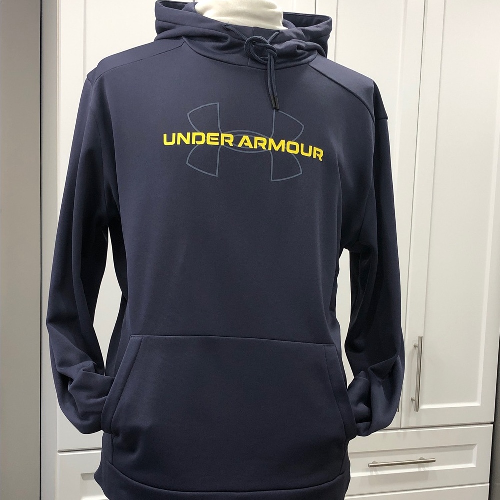 Under Armour Navy Hoodie with Yellow Logo